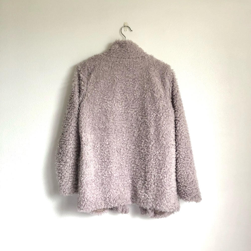 NWT Anthropologie Bishop + Young Gray Rosella Faux Sherpa Teddy Coat Size Medium - Picture 7 of 10